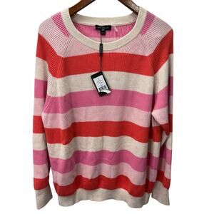 Repeat Women’s Sweater sz L 100% Cotton Striped Premium NEW #H139